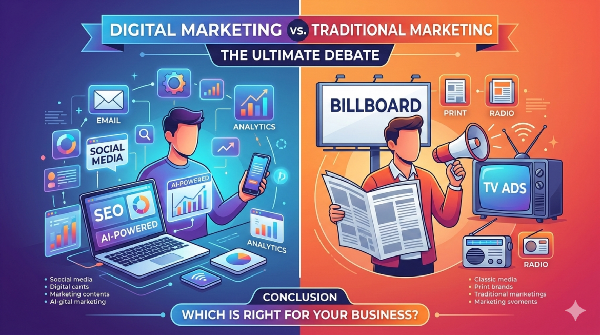 Digital Marketing vs Traditional Marketing image