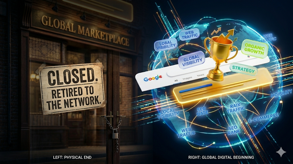 A visualization of digital marketing growth 2026 through global connectivity and data.