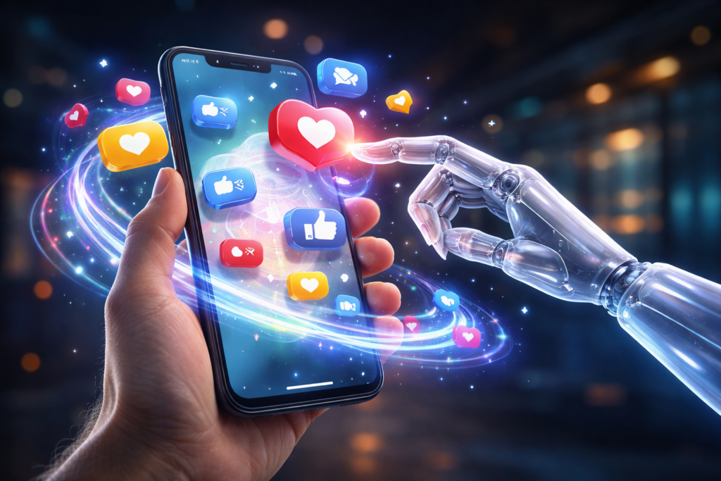 Engagement and social media marketing icons for small business growth.